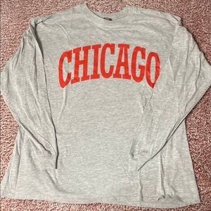 Wild Fable Gray and Red Long Sleeve Tee